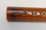 Vintage Studio Pottery Sunburst and Botanical Motif Matte Amber Glazed Vase - Image 17