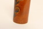 Vintage Studio Pottery Sunburst and Botanical Motif Matte Amber Glazed Vase - Image 18