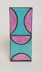 Vintage Turquoise and Purple Glazed Ceramic Vase by Aldo Londi for Bitossi Italy - Image 6