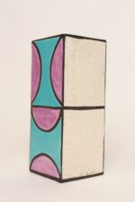 Vintage Turquoise and Purple Glazed Ceramic Vase by Aldo Londi for Bitossi Italy - Image 2