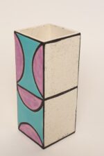 Vintage Turquoise and Purple Glazed Ceramic Vase by Aldo Londi for Bitossi Italy - Image 3