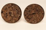 Set of Two Vintage Patinated Brass Candlesticks with Cork Bases - Image 7