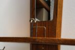 Mid-Century American Modern Chestnut Wall Mounted Valet with Mirror and Shelf - Image 9