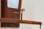 Mid-Century American Modern Chestnut Wall Mounted Valet with Mirror and Shelf - Image 10