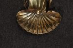 Hollywood-Regency Style Brass Fireplace Tool Set with Seashell Handles and Pan - Image 27