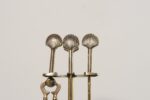 Hollywood-Regency Style Brass Fireplace Tool Set with Seashell Handles and Pan - Image 11
