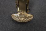Hollywood-Regency Style Brass Fireplace Tool Set with Seashell Handles and Pan - Image 28