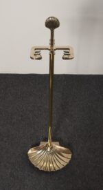 Hollywood-Regency Style Brass Fireplace Tool Set with Seashell Handles and Pan - Image 10