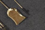 Hollywood-Regency Style Brass Fireplace Tool Set with Seashell Handles and Pan - Image 19