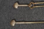 Hollywood-Regency Style Brass Fireplace Tool Set with Seashell Handles and Pan - Image 22