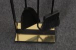 Vintage Modernist Iron and Brass Fireplace Tool Set with Brush, Shovel and Poker - Image 15