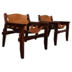 Brazilian Modern Kilin Lounge Chairs in Leather & Jacaranda by Sergio Rodrigues