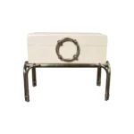 Vintage Karl Springer-Style Parchment Wrapped Trunk / Box on Nickel Plated Base