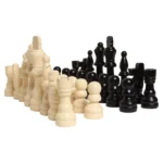 Vintage Folk Art L.L. Bean Wooden Chess Pieces - Complete Set 32 Pieces