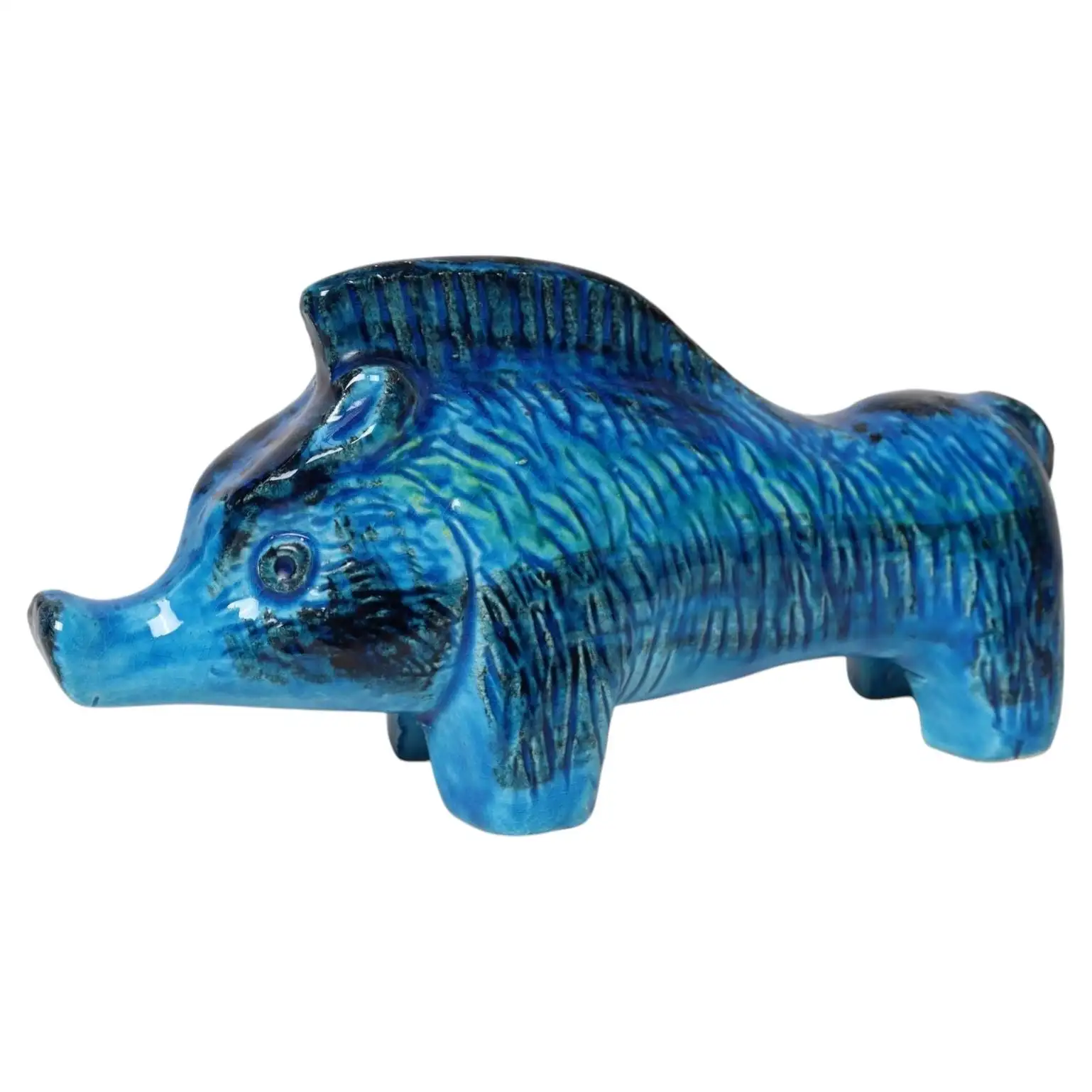 1 Vintage Italian Rimini Blu Ceramic Boar by Aldo Londi for Bitossi - Image 1