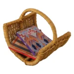 Large Vintage Woven Wicker Catchall / Magazine / Log Holder Basket
