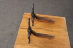 Pair of Antique Petite Arts and Crafts Cast Iron Key Hole Andirons / Fire Dogs - Image 5
