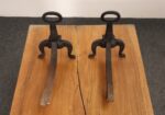 Pair of Antique Petite Arts and Crafts Cast Iron Key Hole Andirons / Fire Dogs - Image 9