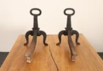 Pair of Antique Petite Arts and Crafts Cast Iron Key Hole Andirons / Fire Dogs - Image 10
