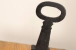 Pair of Antique Petite Arts and Crafts Cast Iron Key Hole Andirons / Fire Dogs - Image 12