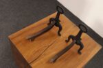 Pair of Antique Petite Arts and Crafts Cast Iron Key Hole Andirons / Fire Dogs - Image 11