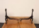 Pair of Antique Petite Arts and Crafts Cast Iron Key Hole Andirons / Fire Dogs - Image 8