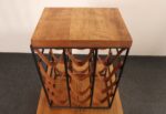 Arthur Umanoff Leather and Iron 12 Bottle Wine Rack with Butcher Block Top - Image 9