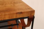 Arthur Umanoff Leather and Iron 12 Bottle Wine Rack with Butcher Block Top - Image 18