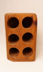 Vintage Rustic / Primitive Solid Maple Six-Bottle Wine Holder - Image 3