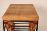 Arthur Umanoff Leather and Iron 12 Bottle Wine Rack with Butcher Block Top - Image 15