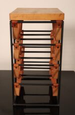 Arthur Umanoff Leather and Iron 12 Bottle Wine Rack with Butcher Block Top - Image 11