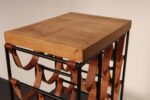 Arthur Umanoff Leather and Iron 12 Bottle Wine Rack with Butcher Block Top - Image 16