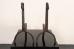 Pair of French Folk Art Hand-Forged Abstract Figural Zoomorphic Andirons - Image 4