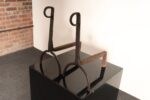 Pair of French Folk Art Hand-Forged Abstract Figural Zoomorphic Andirons - Image 2