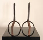 Pair of French Folk Art Hand-Forged Abstract Figural Zoomorphic Andirons - Image 6