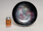 Large Vintage Enamel on Copper Sgraffito Peacock Decorative Plate by Arpad Rosti - Image 5