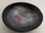 Large Vintage Enamel on Copper Sgraffito Peacock Decorative Plate by Arpad Rosti - Image 3