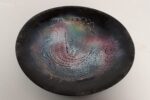 Large Vintage Enamel on Copper Sgraffito Peacock Decorative Plate by Arpad Rosti - Image 4