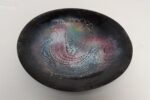 Large Vintage Enamel on Copper Sgraffito Peacock Decorative Plate by Arpad Rosti - Image 2