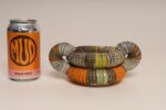 Vintage American Folk/Tramp Art Sculptural Bottle Cap and Milk Glass Vide Poche - Image 9