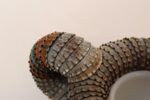 Vintage American Folk/Tramp Art Sculptural Bottle Cap and Milk Glass Vide Poche - Image 13