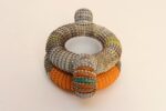 Vintage American Folk/Tramp Art Sculptural Bottle Cap and Milk Glass Vide Poche - Image 3