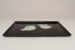 Large Mid-Century Black Resin Inlaid Wall Street Bull and Bear Tray by Couroc - Image 5