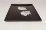 Large Mid-Century Black Resin Inlaid Wall Street Bull and Bear Tray by Couroc - Image 6