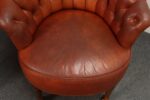 Vintage Chesterfield Style Tufted Barrel Back Tub Club Chairs on Caster Wheels - Image 16