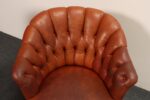 Vintage Chesterfield Style Tufted Barrel Back Tub Club Chairs on Caster Wheels - Image 13
