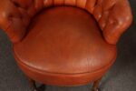 Vintage Chesterfield Style Tufted Barrel Back Tub Club Chairs on Caster Wheels - Image 20