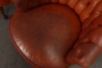 Vintage Chesterfield Style Tufted Barrel Back Tub Club Chairs on Caster Wheels - Image 19