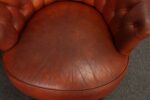 Vintage Chesterfield Style Tufted Barrel Back Tub Club Chairs on Caster Wheels - Image 18