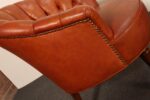 Vintage Chesterfield Style Tufted Barrel Back Tub Club Chairs on Caster Wheels - Image 24